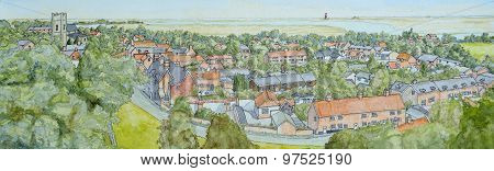 Panorama of Orford in Suffolk