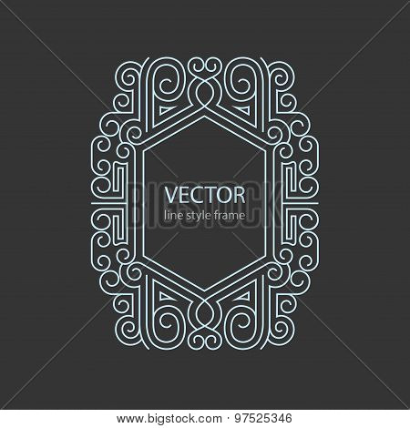 Vector geometric linear style frame - art deco border for text