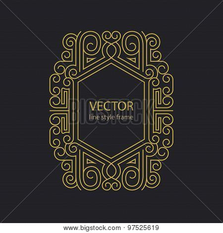 Vector geometric linear style frame - art deco border for text