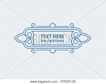 Vector geometric linear style frame - art deco border for text