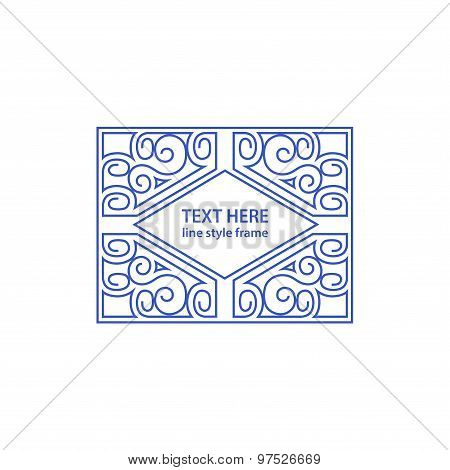 Vector geometric linear style frame - art deco border for text