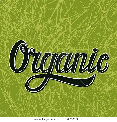 Organic Typography Illustration On Green