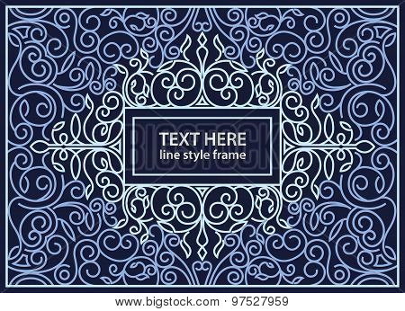 Vector geometric linear style frame - art deco border for text