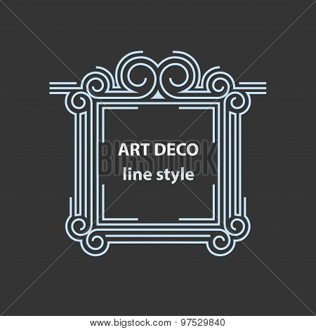Vector geometric linear style frame - art deco border for text