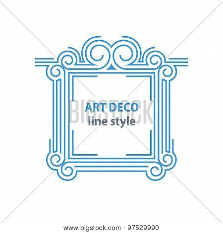 Vector geometric linear style frame - art deco border for text