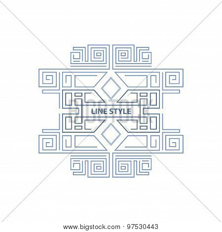 Vector geometric linear style frame - art deco border for text