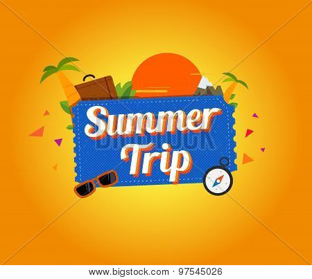 Summer trip logo design.