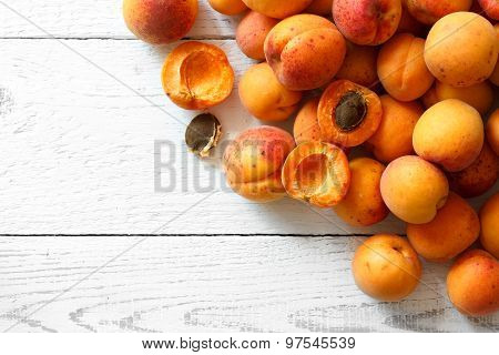 Orange apricots with red blush.