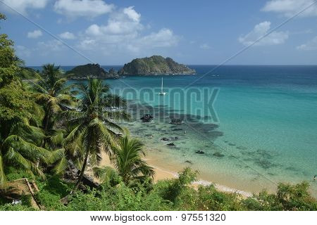 Crystalline sea beach in Fernando de Noronha ,Brazil