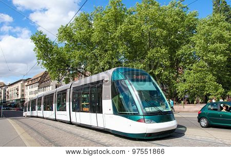Tram In Strasbourg, Alsace, France