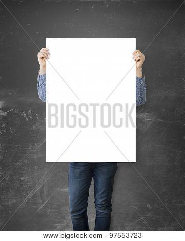 Hipster Holding White Poster