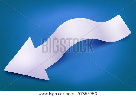 Paper Twisted Realistic Arrow With Shadow