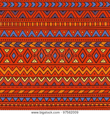 Seamless ethnic background. Geometric elements.