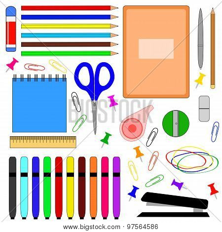 School supplies, vector illustration.