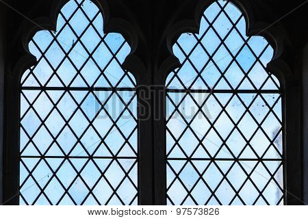 Stained Glass Window In Church, Bibury England