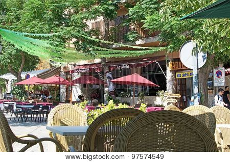 Valldemossa Street Scene With Restaurant