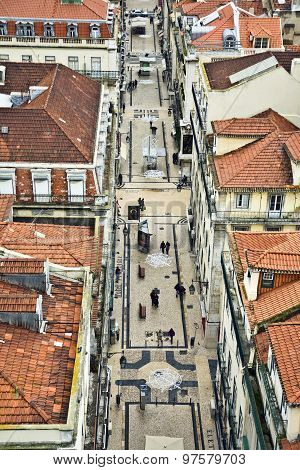 View From The Elevador De Santa Justa  To The Old Part Of Lisbon