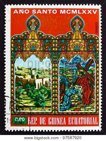 Postage Stamp Equatorial Guinea 1975 Cross Monastery, Jerusalem