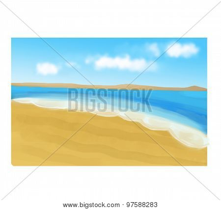 Wave of the sea on the sand beach
