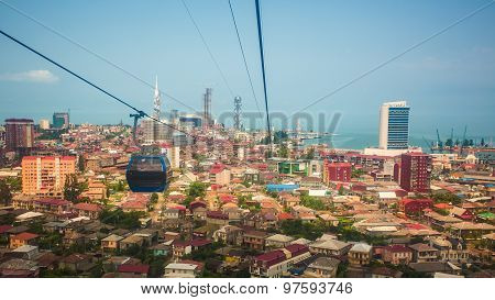 BATUMI, GEORGIA - JULY 20: view from the cabin cableway