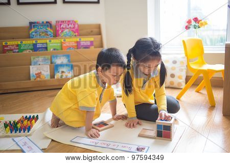 Children study and play in a kidergarten school in Hanoi, Vietnam