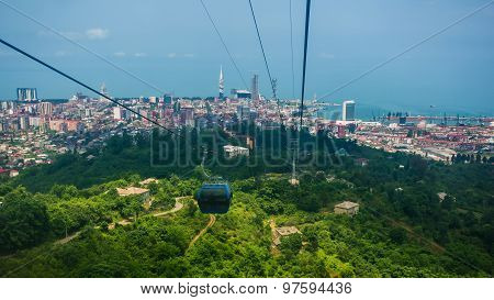 BATUMI, GEORGIA - JULY 20: view from the cabin cableway
