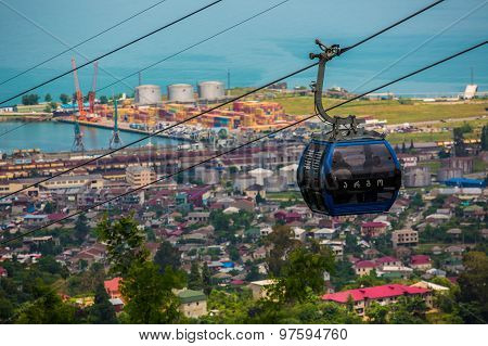 BATUMI, GEORGIA - JULY 20: view from the cabin cableway