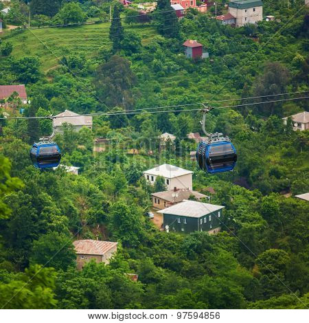 BATUMI, GEORGIA - JULY 20: view from the cabin cableway