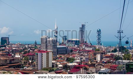 BATUMI, GEORGIA - JULY 20: view from the cabin cableway