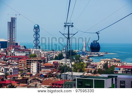 BATUMI, GEORGIA - JULY 20: view from the cabin cableway