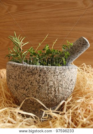 Mortar herbs