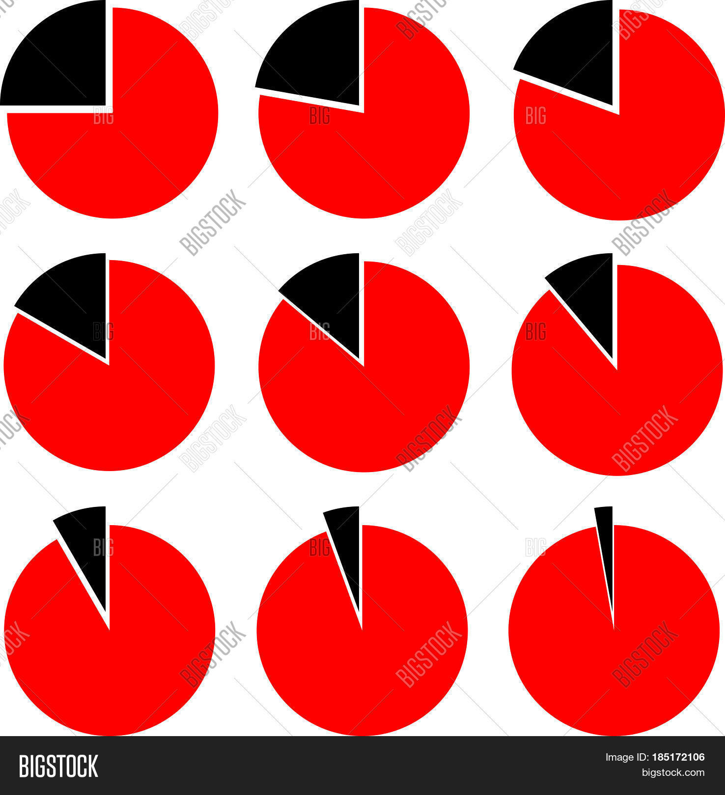 Pie Chart Icon Set Image & Photo (Free Trial) | Bigstock
