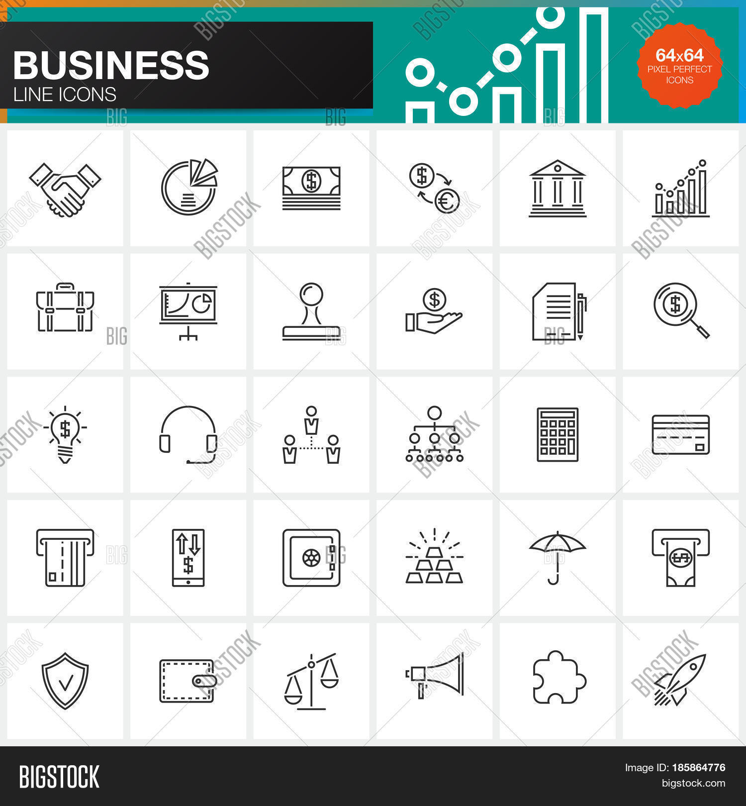 Business Line Icons Vector & Photo (Free Trial) | Bigstock