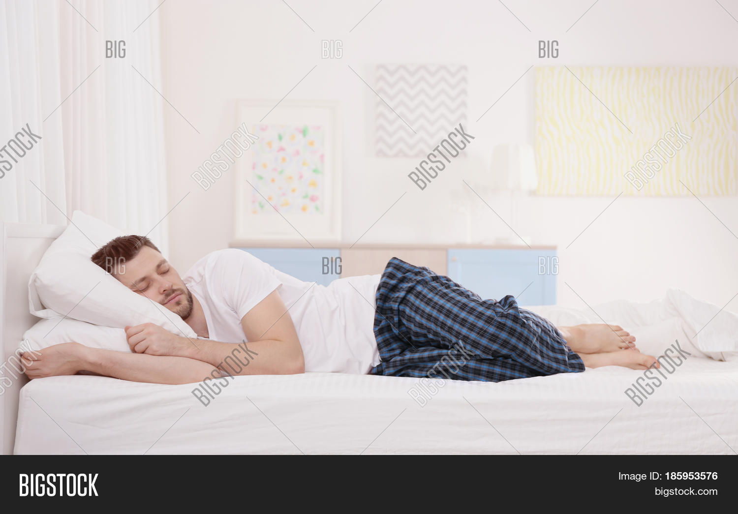 Man Sleeping On Two Image & Photo (Free Trial) Bigstock