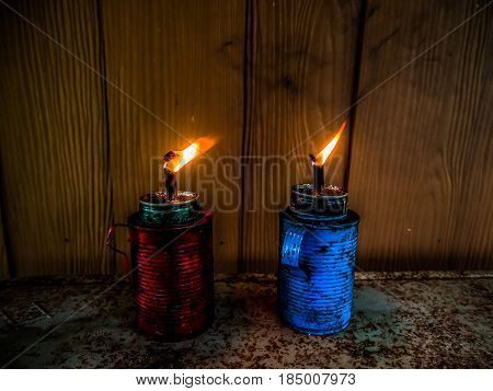 Red And Blue Lamps