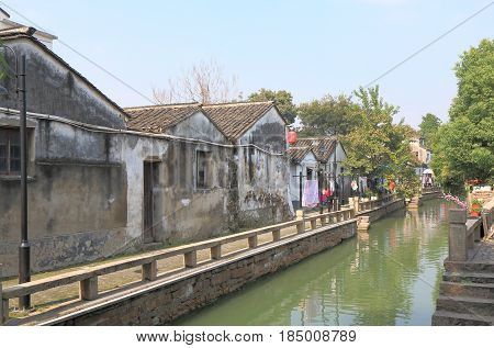 Pingjiang historical street cityscape in Suzhou China