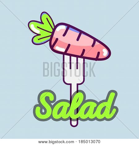 fresh carrot to prepair natural salad, vector illustration