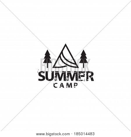 Summer camp icon outline Vector Image with black color