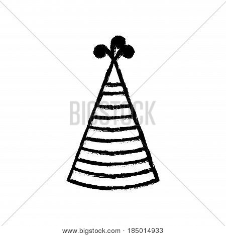 line hat party to cebrate happy birthday, vector illustration