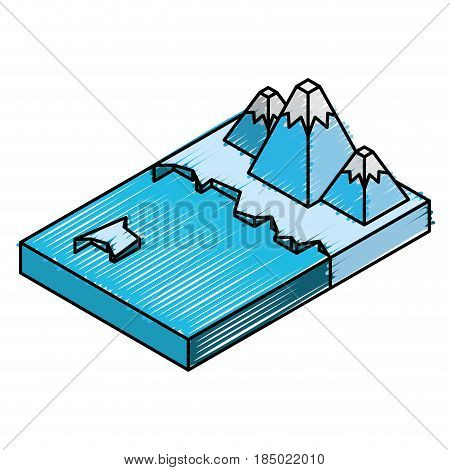 artic terrain isometric icon vector illustration design