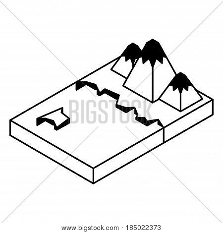 artic terrain isometric icon vector illustration design
