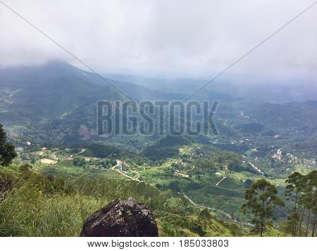 Trekking around Munnar tea estate hills in Kerala Idukki district India