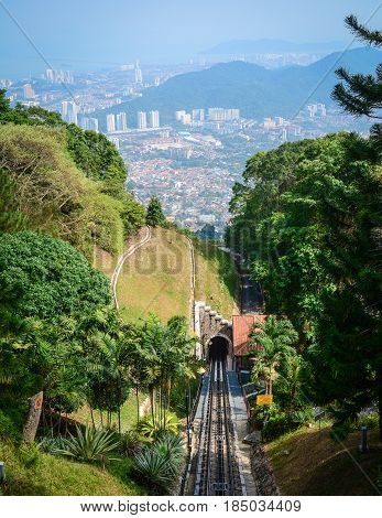 Railway Track On The Hill In Penang, Malaysia