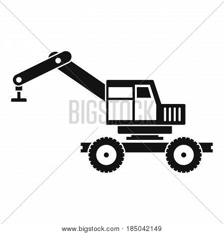 Crane truck icon in simple style isolated vector illustration