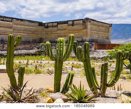 Stunning view of archaeological site of Mitla, Oaxaca, Mexico