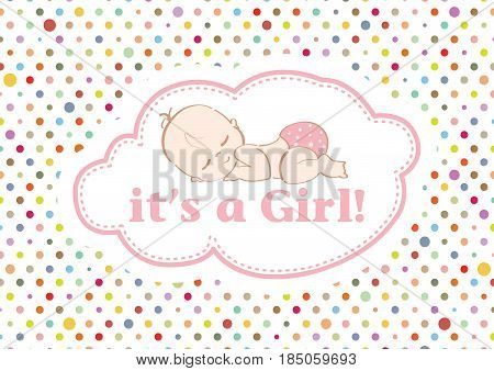 It's a Girl - Beautiful card to celebrate the new family member. In a pastel multiple color background!