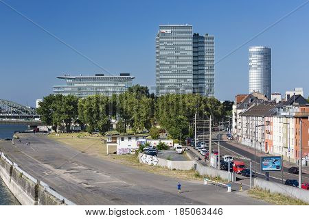 Cologne Deutz And Lanxess Tower, Germany, Editorial