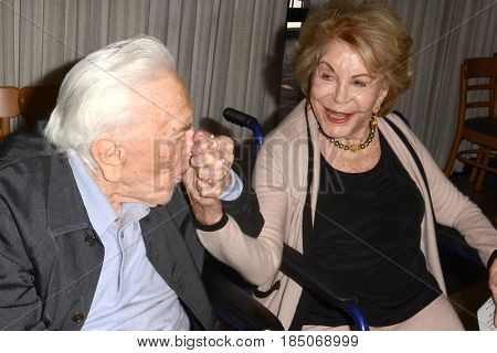 LOS ANGELES - MAY 4:  Kirk Douglas, Anne Douglas at the 25th Anniversary of the Anne Douglas Center at the LA Mission on May 4, 2017 in Los Angeles, CA