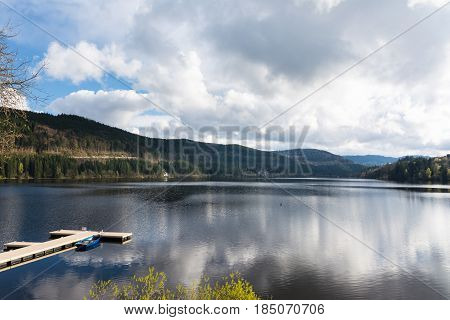 Titisee Germany Mountain Black Forest Landscape Lake Beautiful Vacation Destination Travel Blue Skie