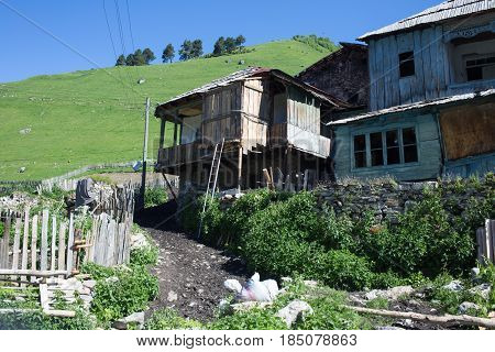 Adishi village in Caucasus mountains of Georgia